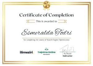 Esmeralda Todri - WORDPRESS-ELEMENTOR AND SEO Professional Certification